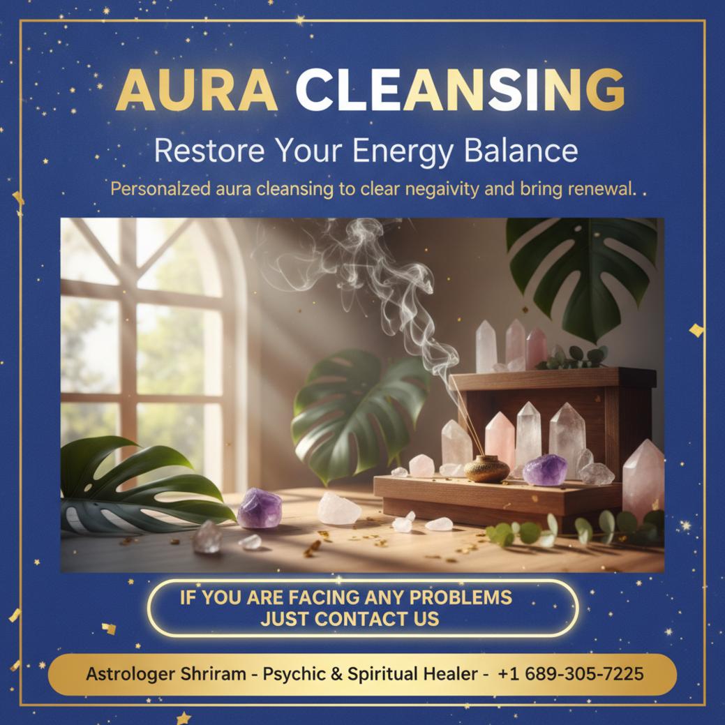 Calm spiritual space with aura cleansing tools in Hunters Creek office