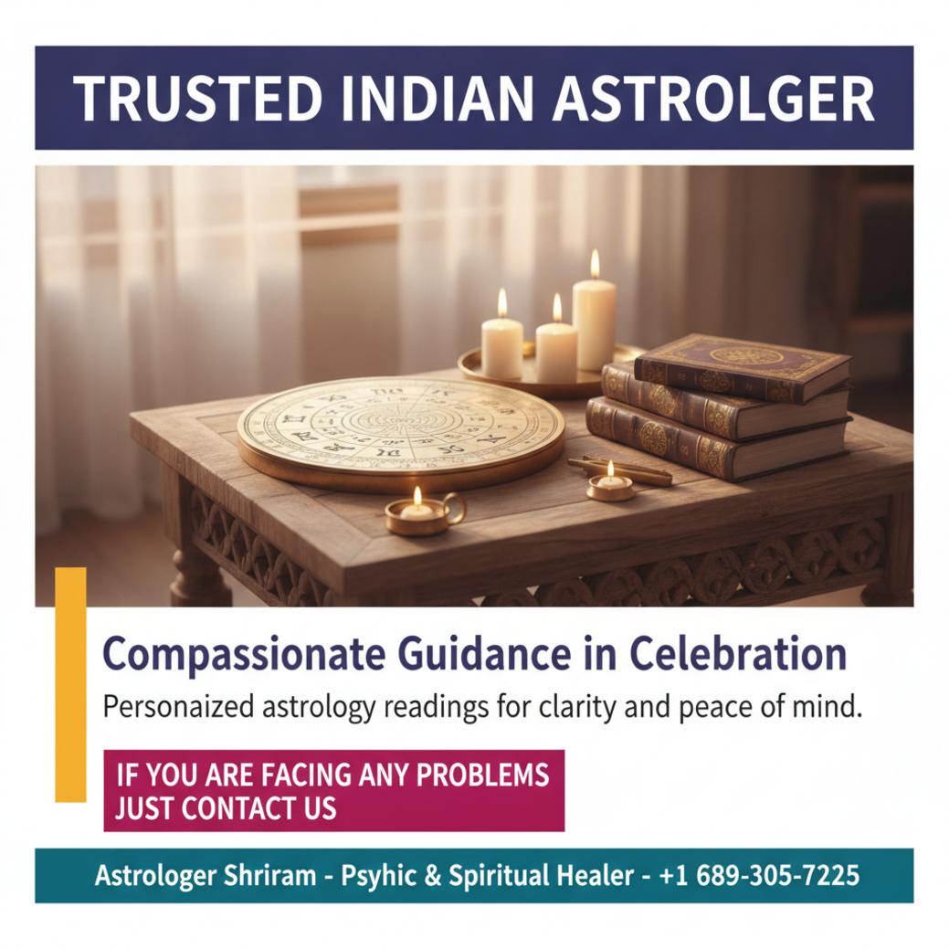 How to Find the Best Indian Astrologer in Celebration, FL peaceful table with Vedic astrology chart and candles in Celebration, FL