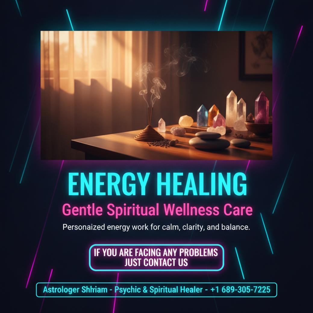 Soft meditation room setup for energy healing in Hunters Creek FL