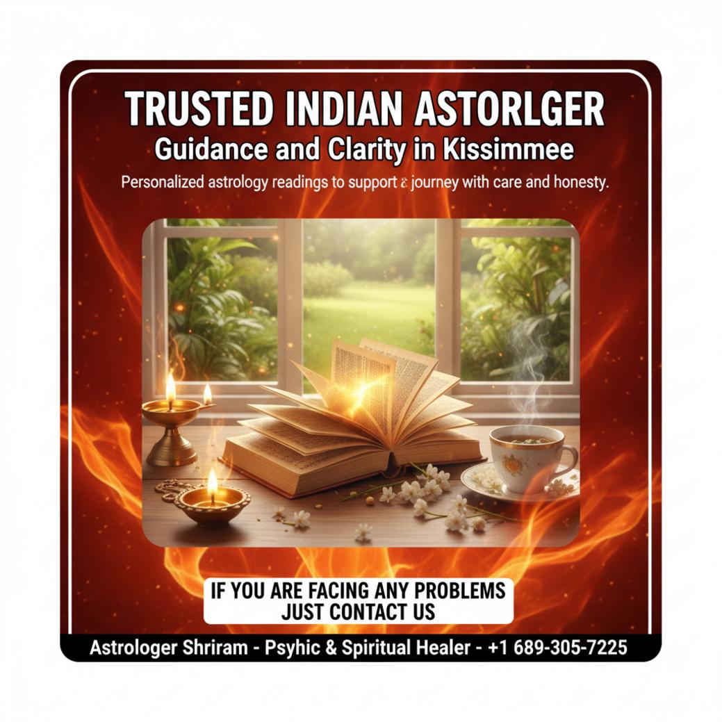 How an Indian Astrologer in Kissimmee Can Guide Your Path Indian astrologer practice with traditional books and lamps in Kissimmee, FL