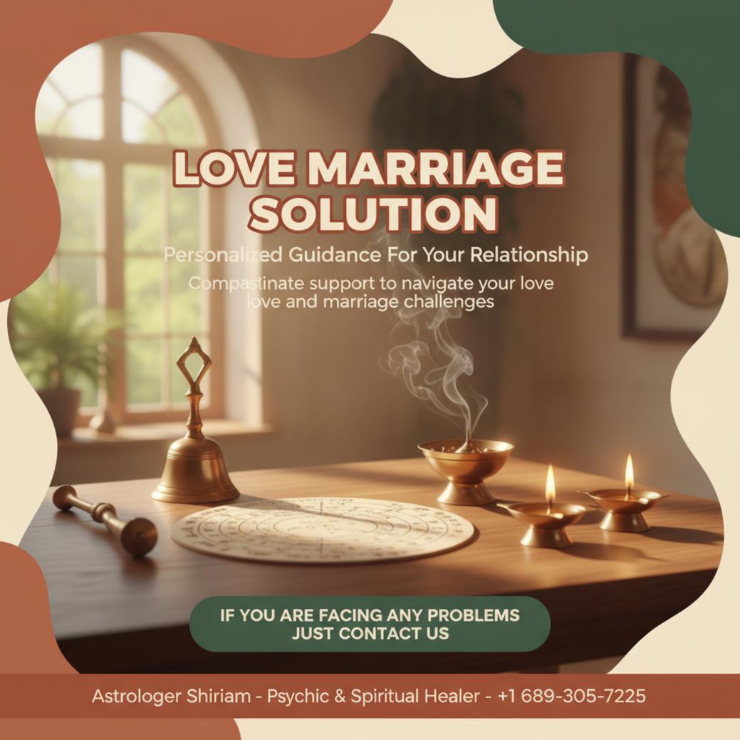 How Love Marriage Solution Can Help You in Lake Nona, FL Traditional vedic astrology tools on wooden table for love marriage solution Lake Nona