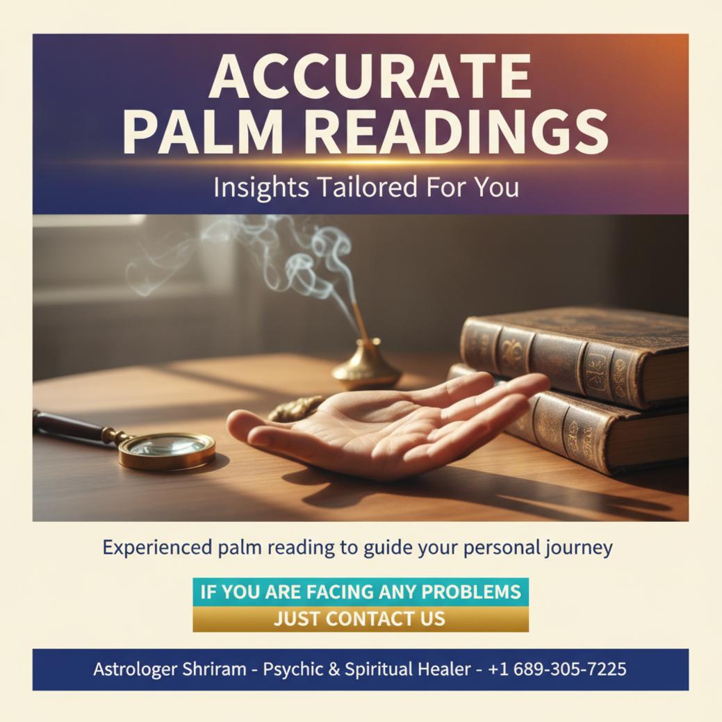 Palm reading session with hand and mystic tools in Clermont setting