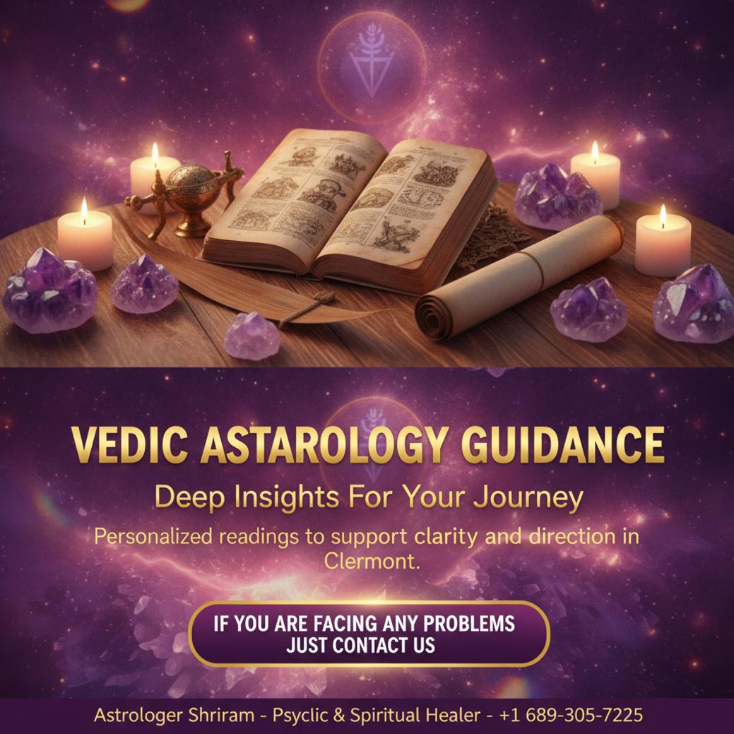 How a Vedic Astrologer in Clermont Can Guide Your Path Vedic astrologer tools on wooden table in Clermont FL practice