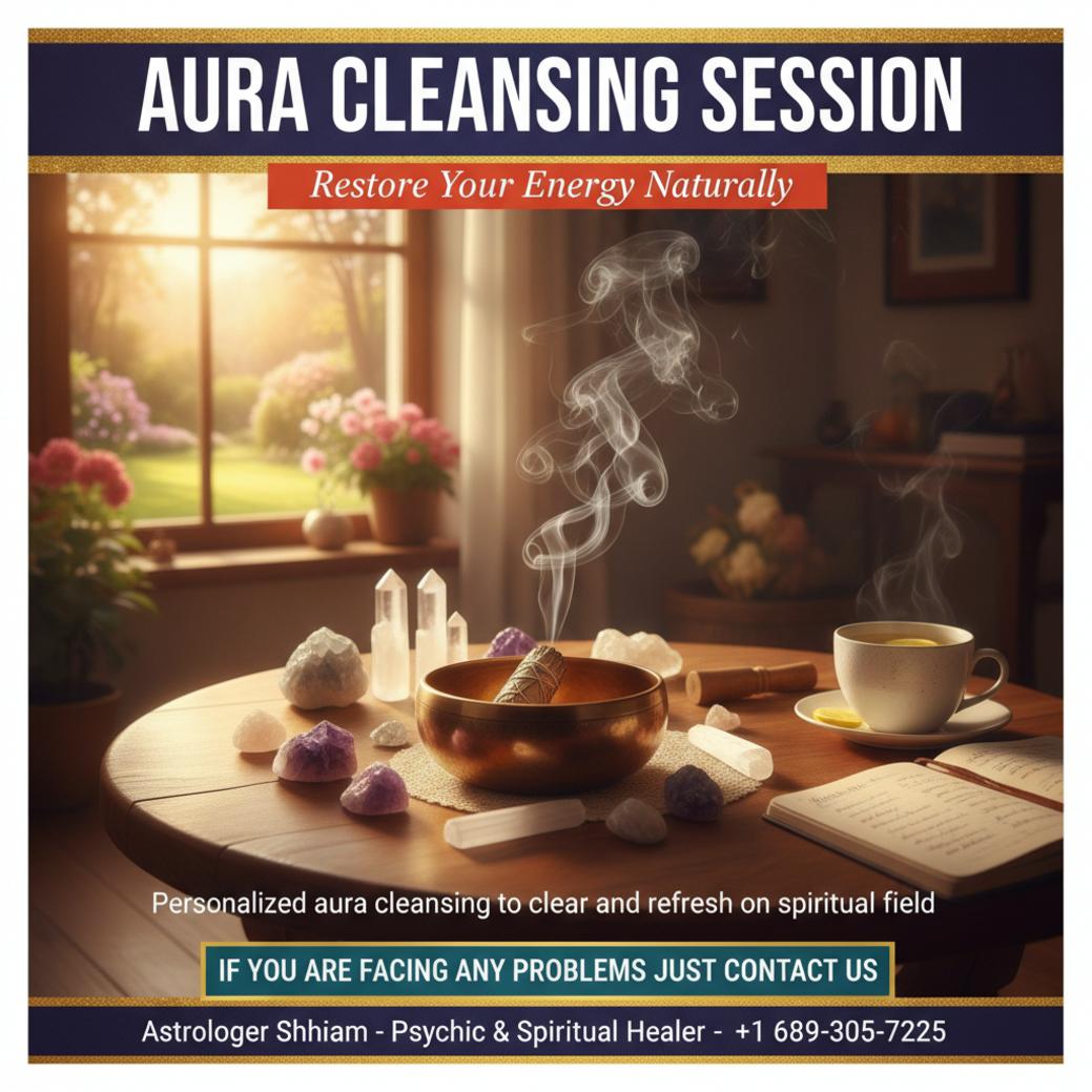 How Aura Cleansing Can Bring Balance in Lake Mary, FL Aura cleansing setup with crystals and sage in Lake Mary, FL