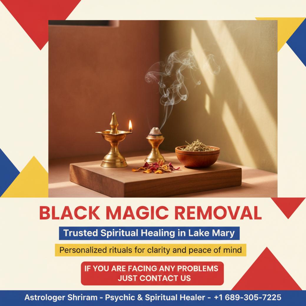How Black Magic Removal Helps People in Lake Mary, FL Black magic removal ritual setup with Vedic items in Lake Mary room