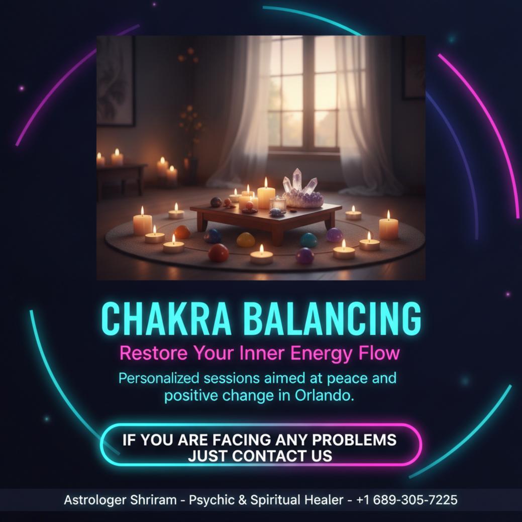 chakra balancing energy healing session peaceful setting in Orlando