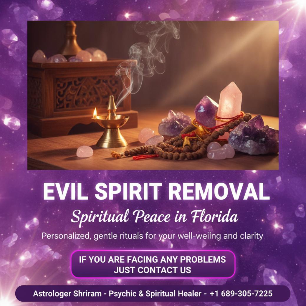 Calm spiritual altar for evil spirit removal rituals in Florida