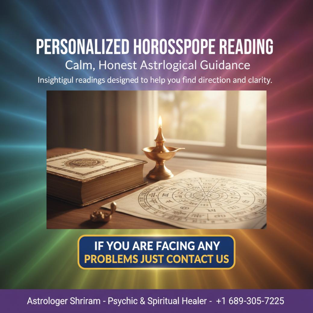Honest Horoscope Reading in Florida for Guidance and Clarity Quiet interior with Vedic horoscope reading materials in Florida practice