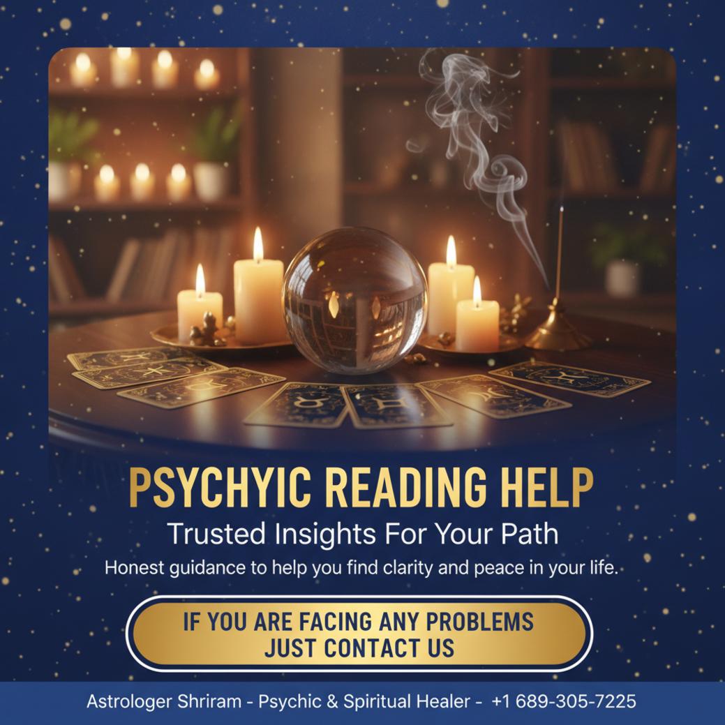 Calm psychic reading setup with tarot and crystal ball in Winter Park room