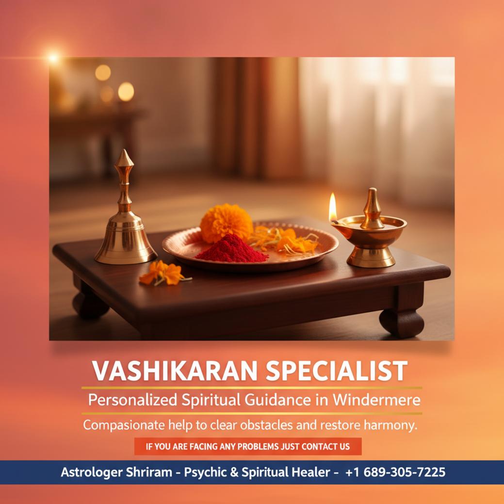 How a Vashikaran Specialist in Windermere Can Help You Find Peace Ritual items on wooden altar for vashikaran specialist Windermere FL
