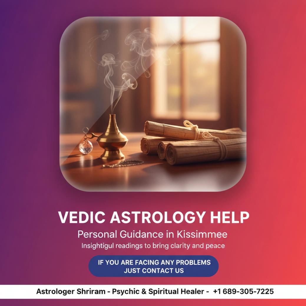 Looking for Vedic Astrology in Kissimmee? Here’s What to Expect Vedic astrology setup with manuscripts and incense in Kissimmee