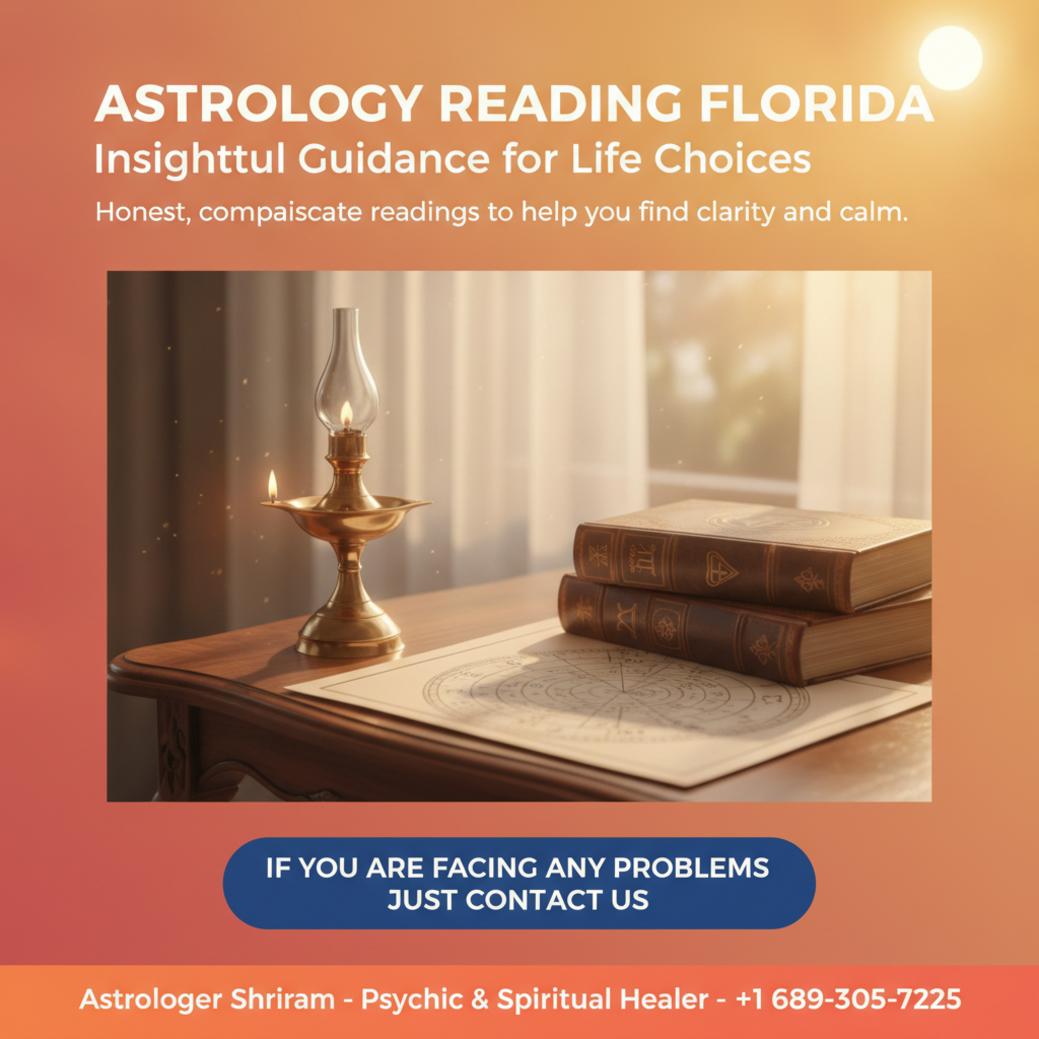 Finding Clarity with Astrology Reading in Florida astrology reading setup with birth chart in peaceful Florida room