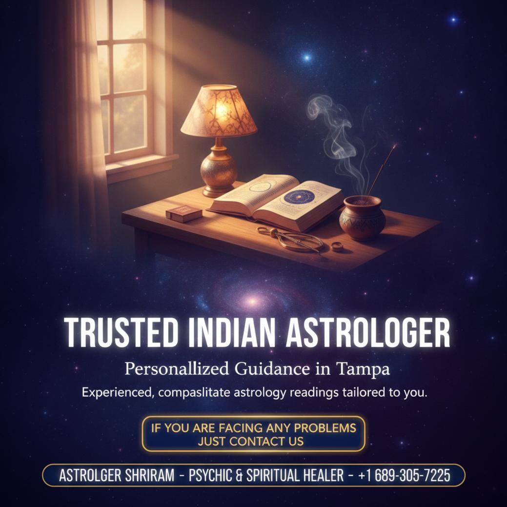 How to Find the Best Indian Astrologer in Tampa, FL Best Indian astrologer setup with astrology books in Tampa, FL
