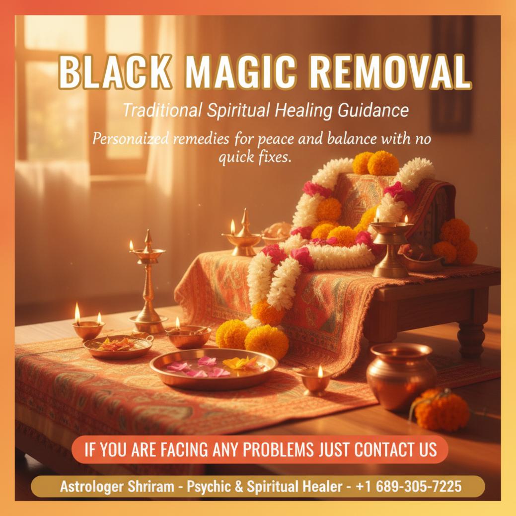 Black magic removal ritual items on altar in Windermere FL room