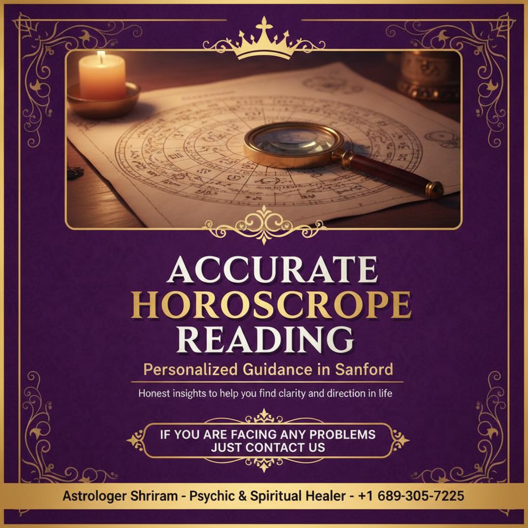 Calm horoscope reading setup with birth chart in Sanford