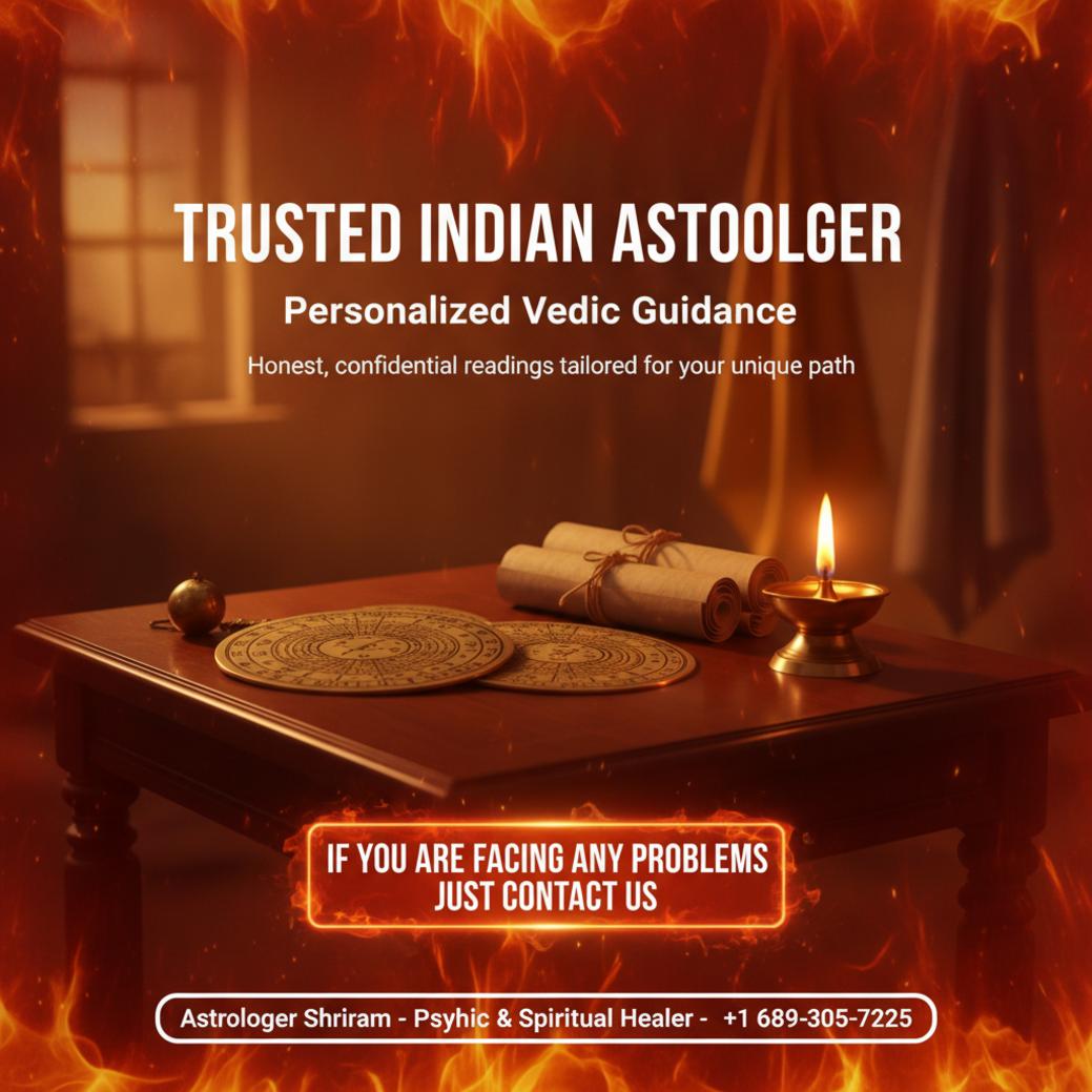 Traditional indian astrologer tools on desk in Florida office