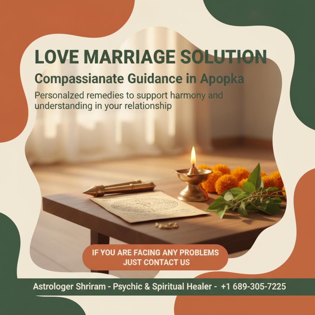 How a Love Marriage Solution in Apopka Can Help You Find Peace Love marriage solution tools on wooden table in Apopka, FL